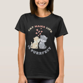 Camiseta Vida de Mãe de Gato Fofa Presente Perfeito