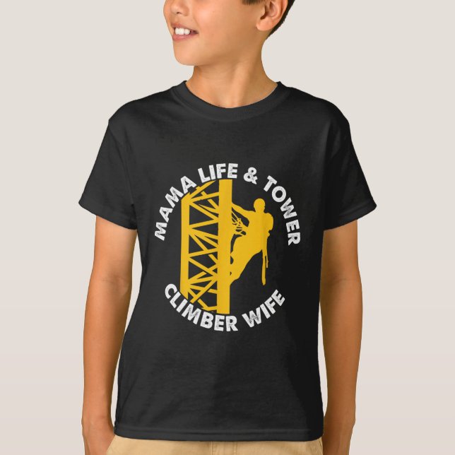 Camiseta Vida de Mãe e Vida de Escalador de Torre Escalada  (Frente)