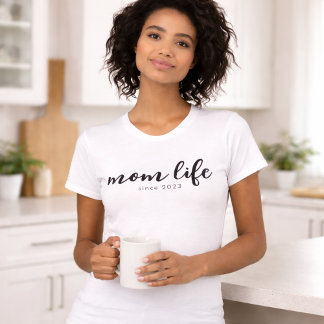 Camiseta Vida de Mãe em Letra Preta