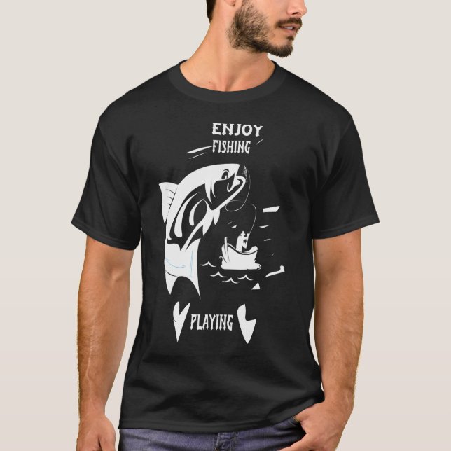 Camiseta Vida de mãe pescadora Mãe de Cabelo Desgrenhado Mã (Frente)