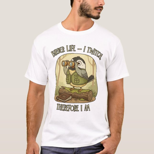 Camiseta Vida de Observador de Pássaros Antigo – Eu Bato As (Frente)