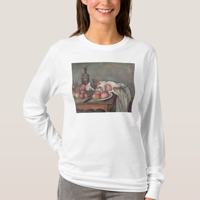 Camiseta Vida de Paul Cezanne | ainda com cebolas, c.1895 (Frente)