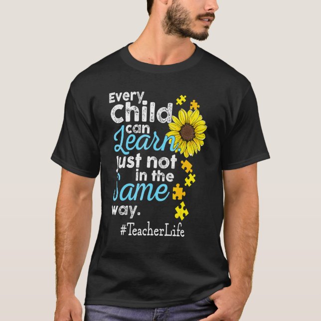 Camiseta Vida de Professor Autismo Cada Criança Pode Aprend (Frente)