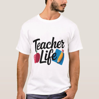 Camiseta Vida de Professor – Design Adorável de Ma
