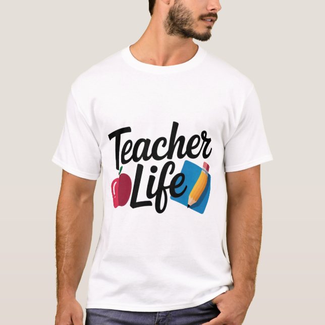 Camiseta Vida de Professor – Design Adorável de Ma (Frente)