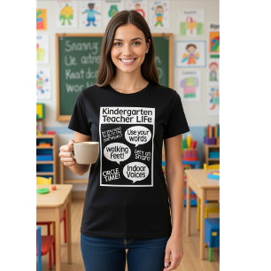 Camiseta Vida de Professora de Jardim de Infância - Citaçõe