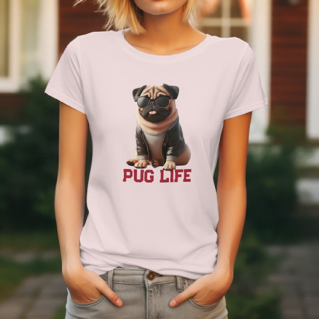 Camiseta Vida de Pug Design Fofo para Amantes de Pug! (Criador carregado)