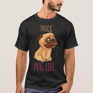 Camiseta Vida de Pug Gordo Engraçado Para Amantes de Pug e 