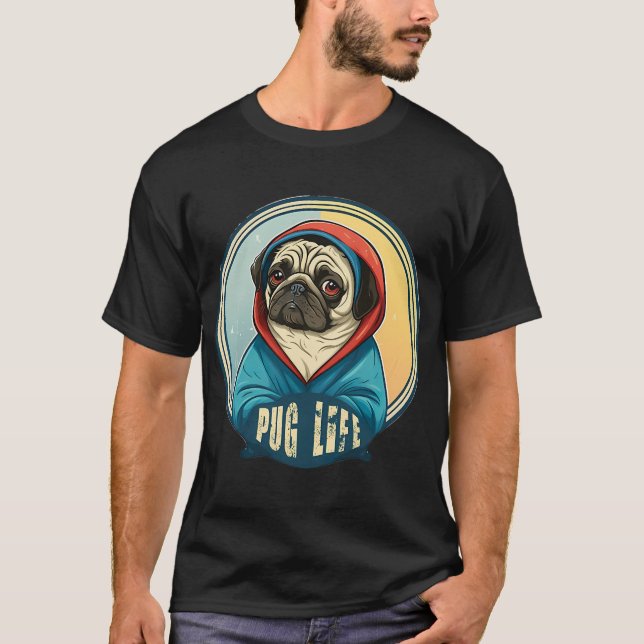 Camiseta Vida de Pug Original vintage (Frente)