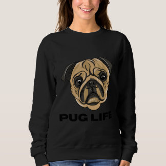Camiseta Vida de Pug - Rosto de Pug Fofo Desenho Animado