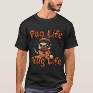 Camiseta Vida de Pug Vida de Bandido Cachorro de Halloween