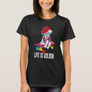 Camiseta Vida de Skate do Golden Retriever é Hip
