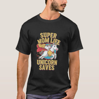 Camiseta Vida de Super Mãe Unicórnio Salvadoras Professoras