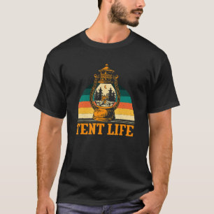 Camiseta Vida de Tenda Acampamento Verão Acampante Tropical