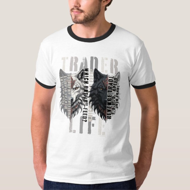 Camiseta Vida de trader | Lobo | Ambos os lados (Frente)
