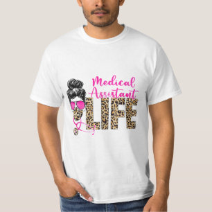 Camiseta Vida do Assistente Médico Leopard do pão Mensageir