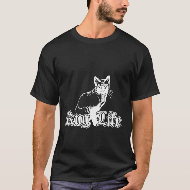 Camiseta Vida do tapete - gato de Gangsta (Frente)