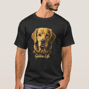 Camiseta Vida Dourada Cachorro Fofinho Amantes do Retriever