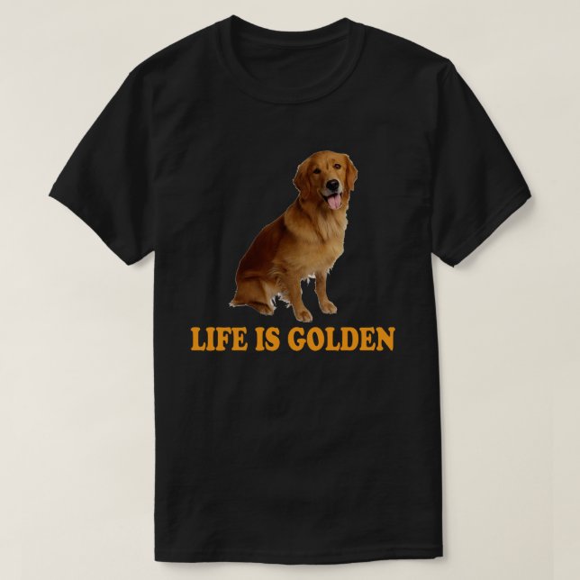 Camiseta Vida é Ouro - Retriever Ouro (Frente do Design)