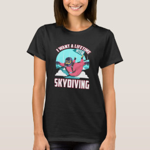 Camiseta Vida Engraçada com Paracaidismo de Salto de Paraqu