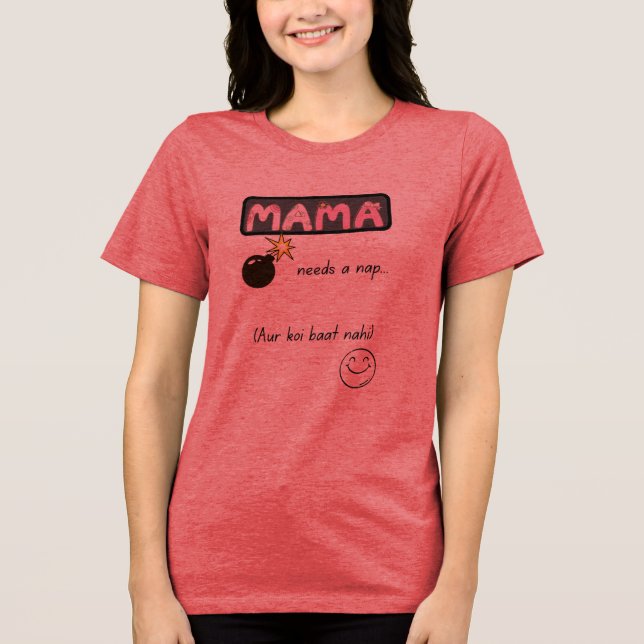 Camiseta Vida engraçada da mãe em Urdu (Frente)