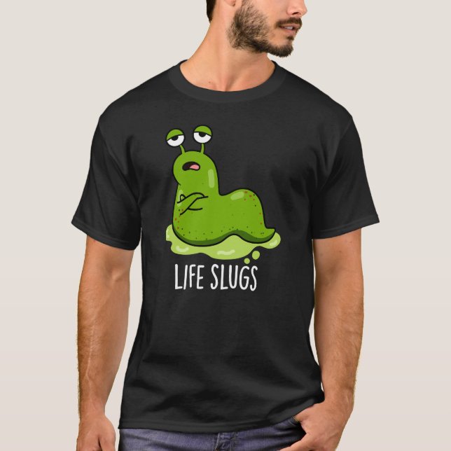 Camiseta Vida Engraçado Animais Engraçados Pun Escuro BG (Frente)