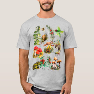 Camiseta Vida florestal, cogumelos selvagens