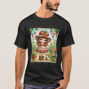 Camiseta Vida Fofa É Doce Bolo de Morango Vintage Jardim de