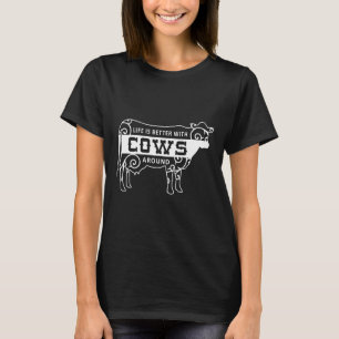 Camiseta Vida Fofa é Melhor com Vacas ao Redor Western