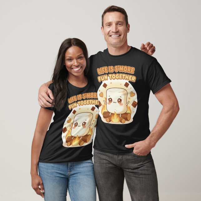 Camiseta  Vida Kawaii Fofa É Mais Divertida Juntos  (Unissex)