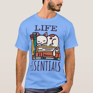 Camiseta Vida, Livros E Gatos