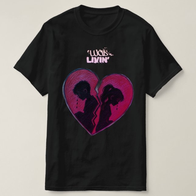 Camiseta 'Vida Lúcida Coração partido (Frente do Design)