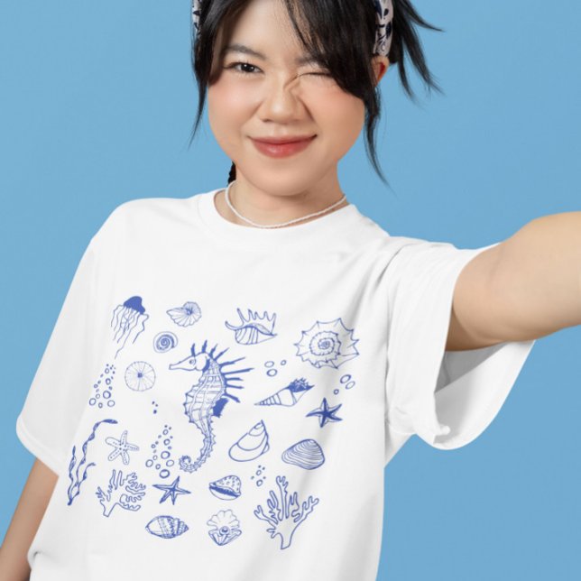 Camiseta Vida Marinha de Água-viva (Criador carregado)