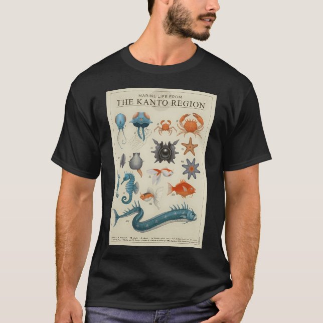 Camiseta Vida Marinha de Kanto (Frente)