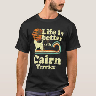 Camiseta Vida Melhor Cairn Terrier Vintage Cog Pai Mãe