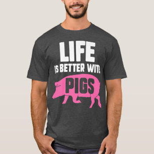Camiseta Vida melhor com os porcosPigletPig Lover Premium 3