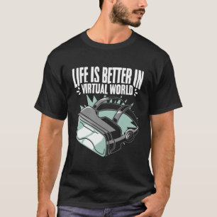 Camiseta Vida Melhor Do Vr Player Virtual Reality Gamer Vr 