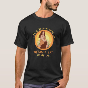 Camiseta Vida Melhor Gato Dormir Pai Mãe Tiffanie Cat Mãe