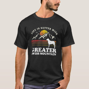 Camiseta Vida Melhor, Grande Cão Suíço Vintage Mãe