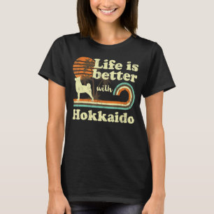 Camiseta Vida Melhor Hokkaido Cachorro Cachorro Pai