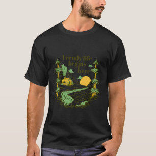 Camiseta Vida Moderna Começa Aqui Cabine de Aventura Campin