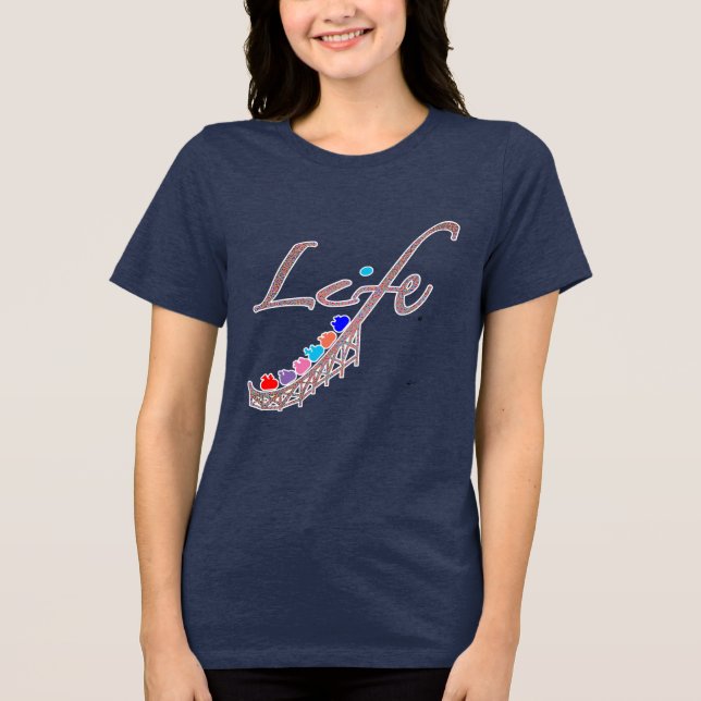 Camiseta Vida Multicolorida é uma Montanha-Russa (Frente)