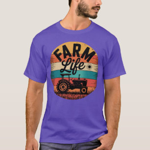 Camiseta Vida na Fazenda Trator Agrícola Família Fazendeiro