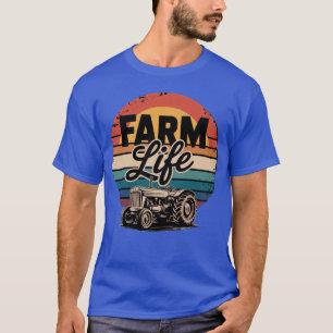 Camiseta Vida na Fazenda Trator Agrícola Família Fazendeiro