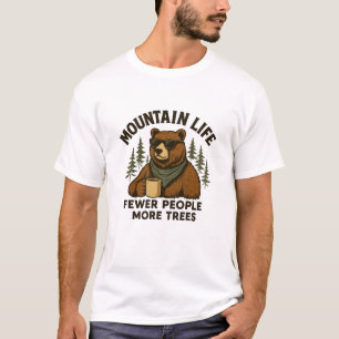 Camiseta Vida na Montanha, Menos Pessoas Mais Árvores Café