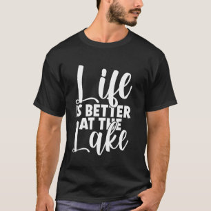 Camiseta Vida no Lago Acampamento Pesca Caiaque Embarcação