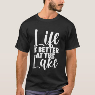 Camiseta Vida no Lago Acampamento Pesca Caiaque Velejando R