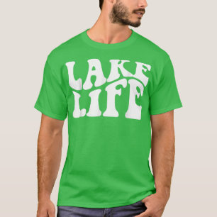 Camiseta Vida no Lago Esposa do Lago Ondulado Retro Festa d
