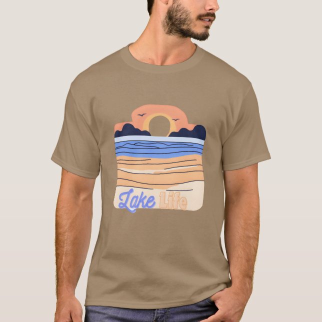 Camiseta Vida no Lago retrô (Frente)