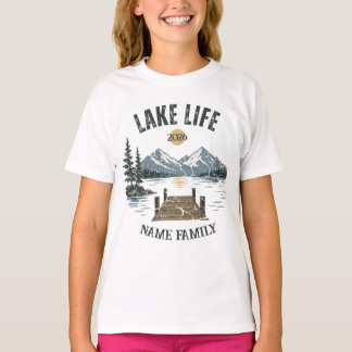 Camiseta Vida no Lago Retro Grunge Montanha Floresta Lago P